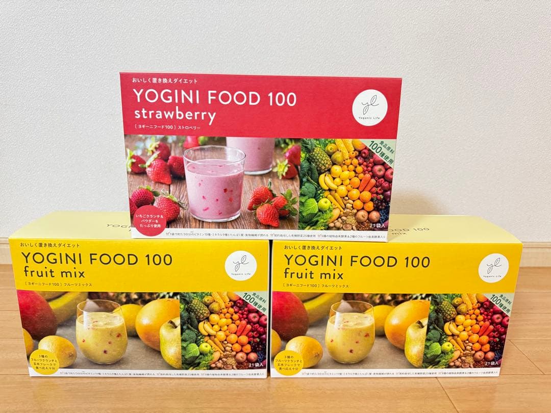 LAVAヨギーニフード100 ストロベリー×１、フルーツミックス×２計3箱set