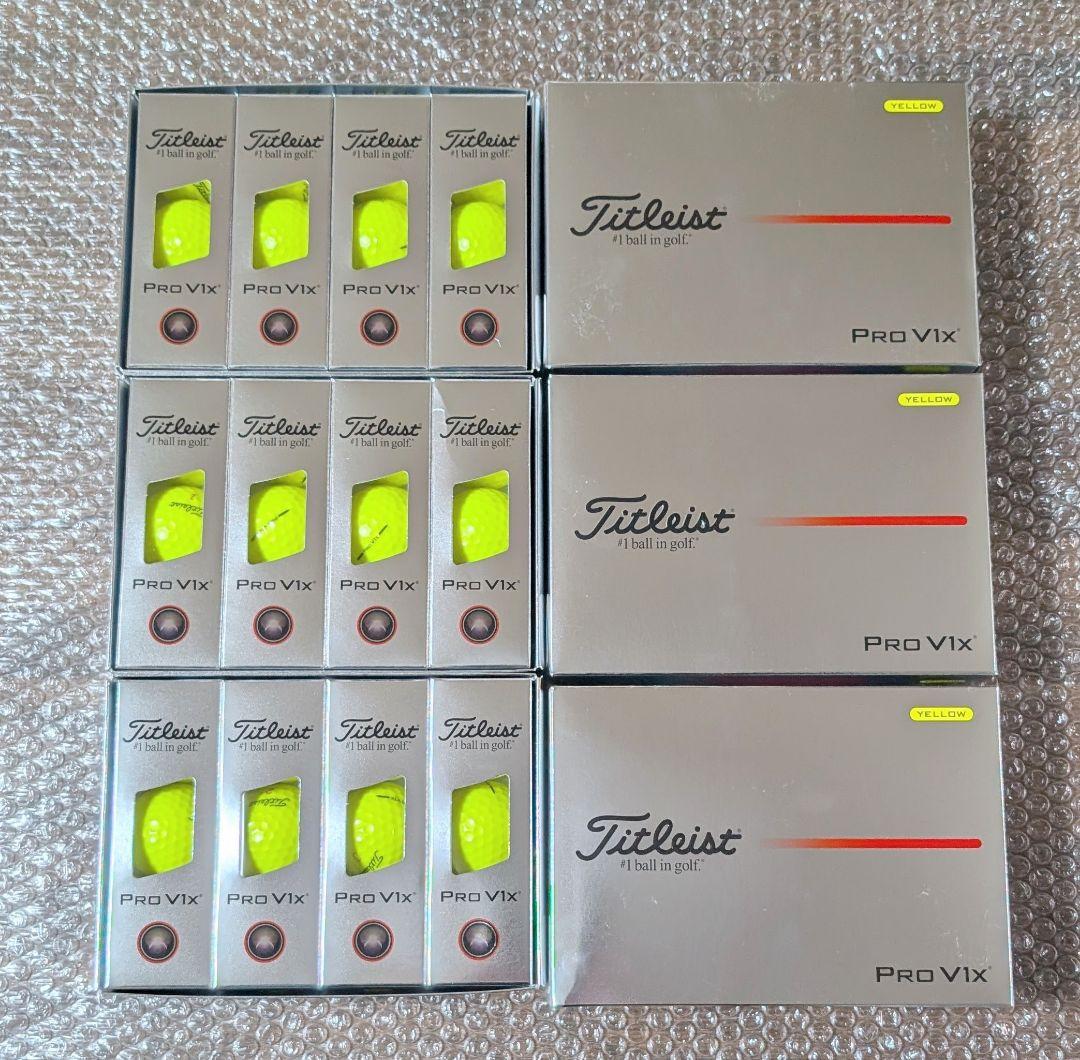 新品 タイトリスト PRO V1X イエロー 2025年モデル 3ダース