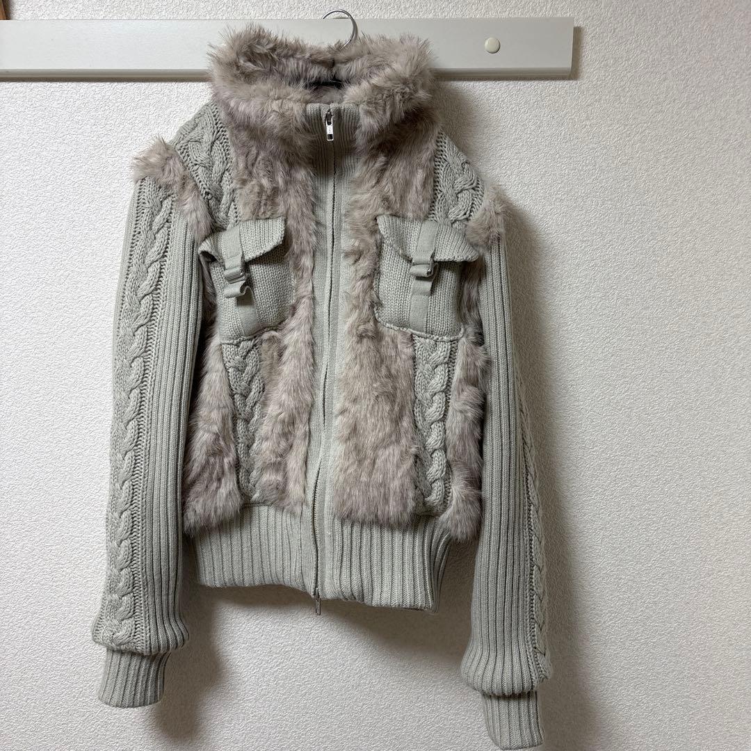 ラグアジェム laguagem CABLE KNIT FAUX FUR ブルゾン
