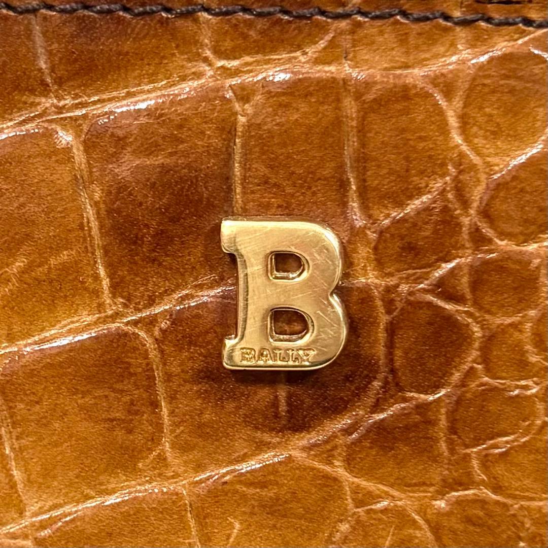 ✨良品✨ バリー　クロコ型押し　ミニボストンバッグ　ビジネスバッグ　ユニセックス