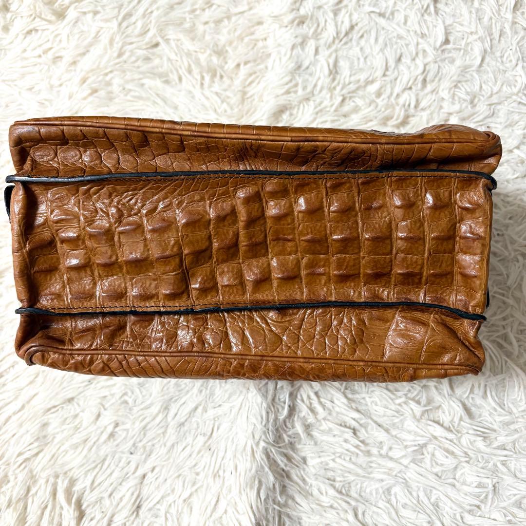 ✨良品✨ バリー　クロコ型押し　ミニボストンバッグ　ビジネスバッグ　ユニセックス