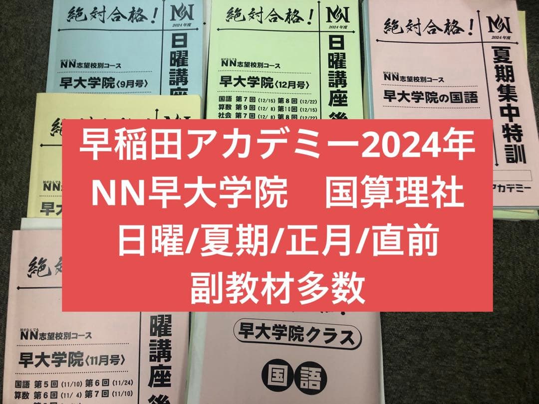 早稲田アカデミー　NN早大学院　日曜/夏期/正月/直前/副教材　2025年受験