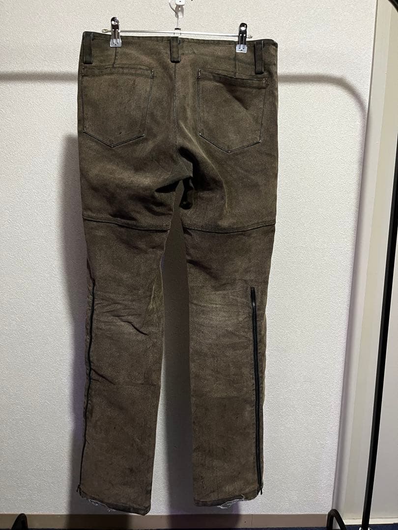 bajra バジュラ 牛革 レザーパンツ ジップデザイン Lサイズ