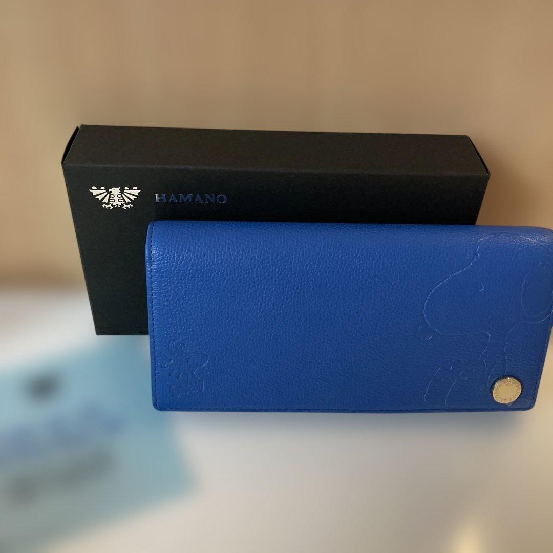 HAMANO 青 長財布　スヌーピー