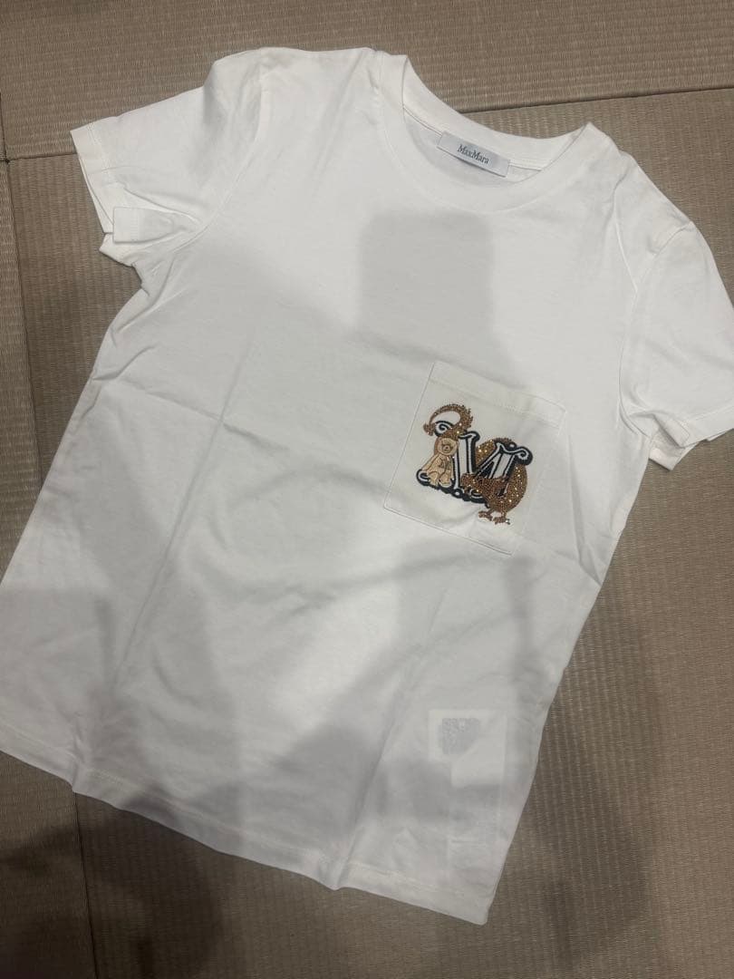 MaxMara テディベア刺繍 Tシャツ ホワイト