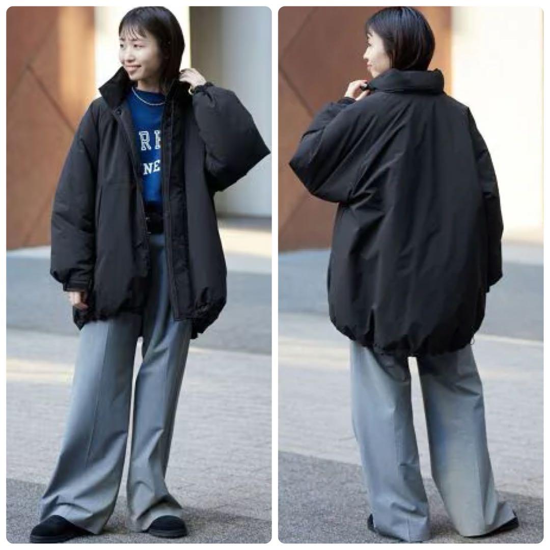 スローブイエナ ポリエステルタッサー中綿モンスターパーカーブルゾン ブラック