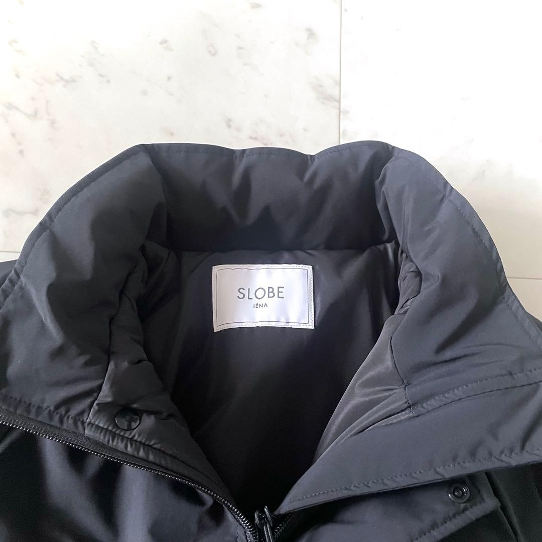 スローブイエナ ポリエステルタッサー中綿モンスターパーカーブルゾン ブラック