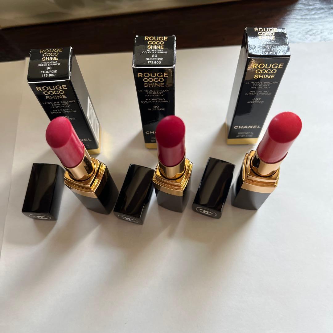 CHANEL ROUGE COCO SHINE 口紅 人気色3本セット　新古品