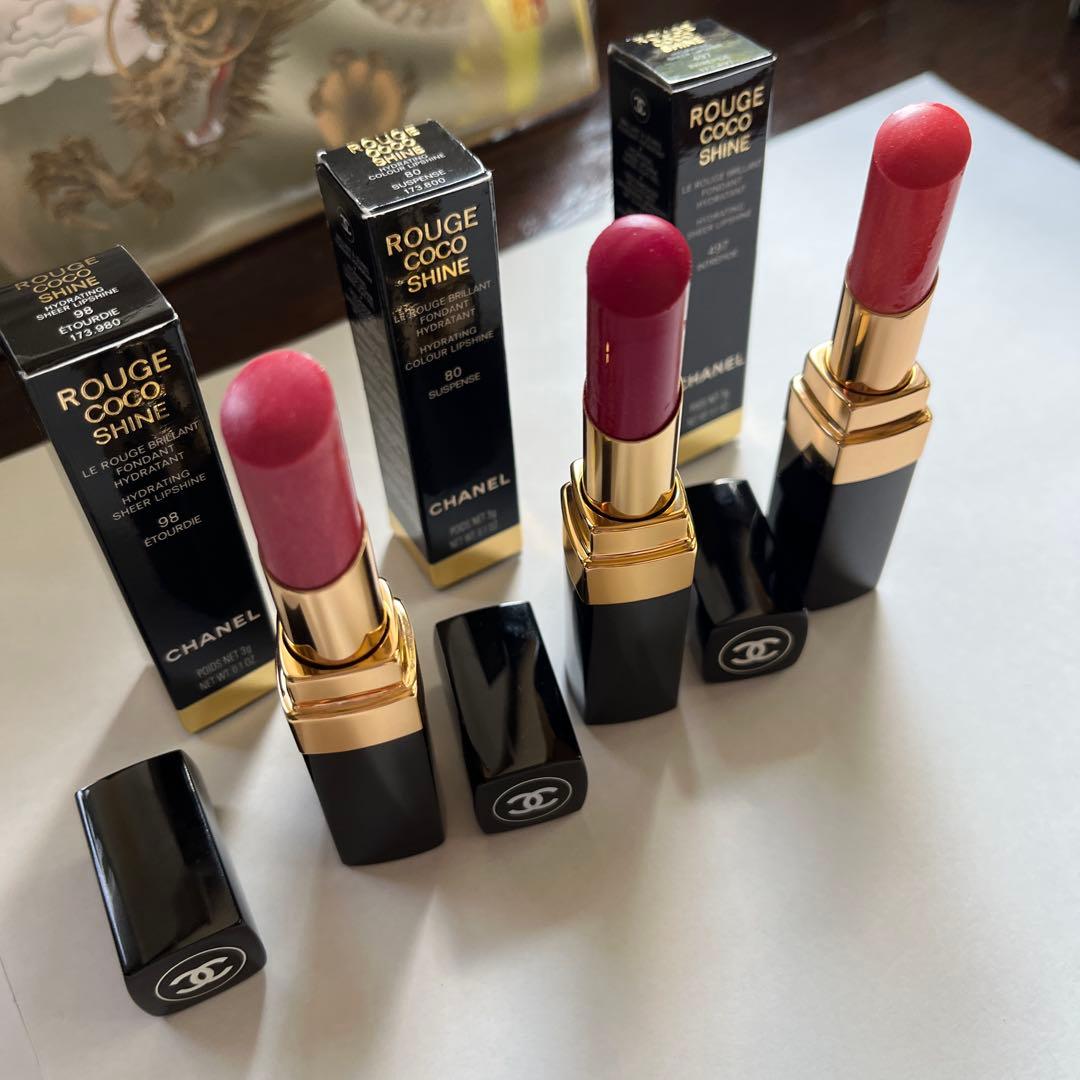 CHANEL ROUGE COCO SHINE 口紅 人気色3本セット　新古品