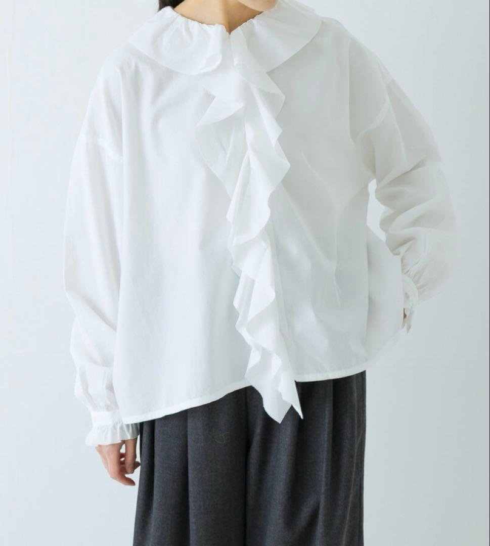 タグ付き未使用^_^かぐれ★コットンフリルカラーシャツ