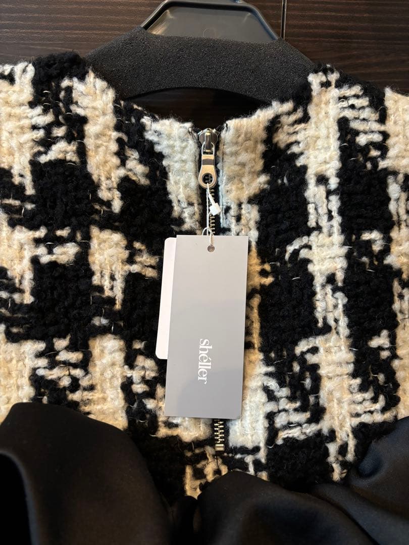 sheller シェリエ gingham tweed bloom tops