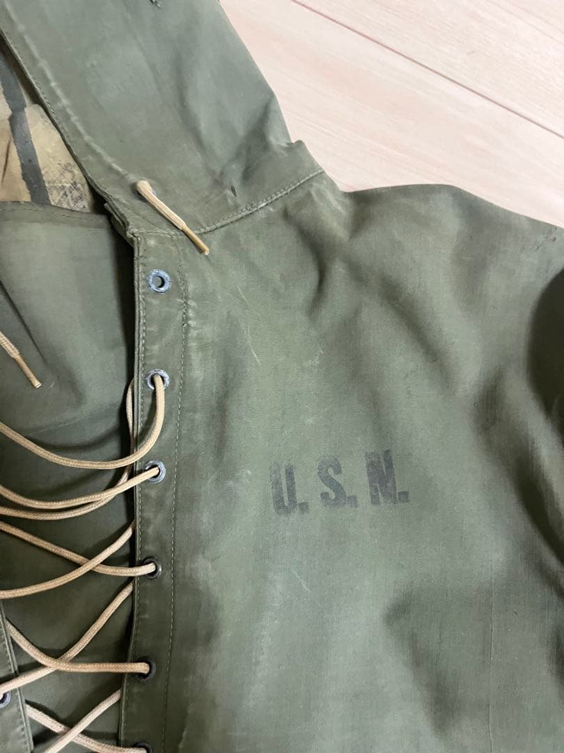 USNAVY N-2 デッキレインパーカー 40s ヴィンテージ　古着　襤褸
