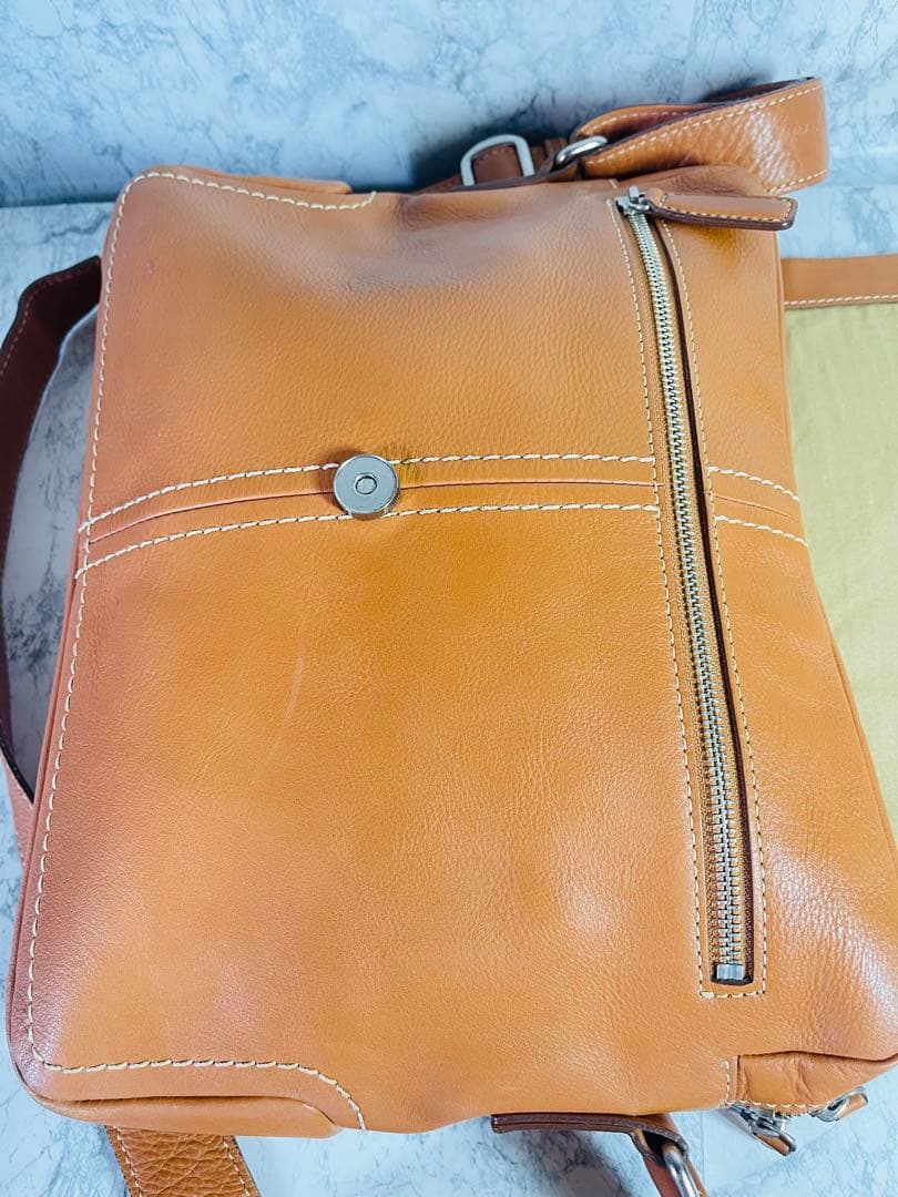 土屋鞄 トーンオイルヌメ ライトブラウン レザーショルダーバッグ