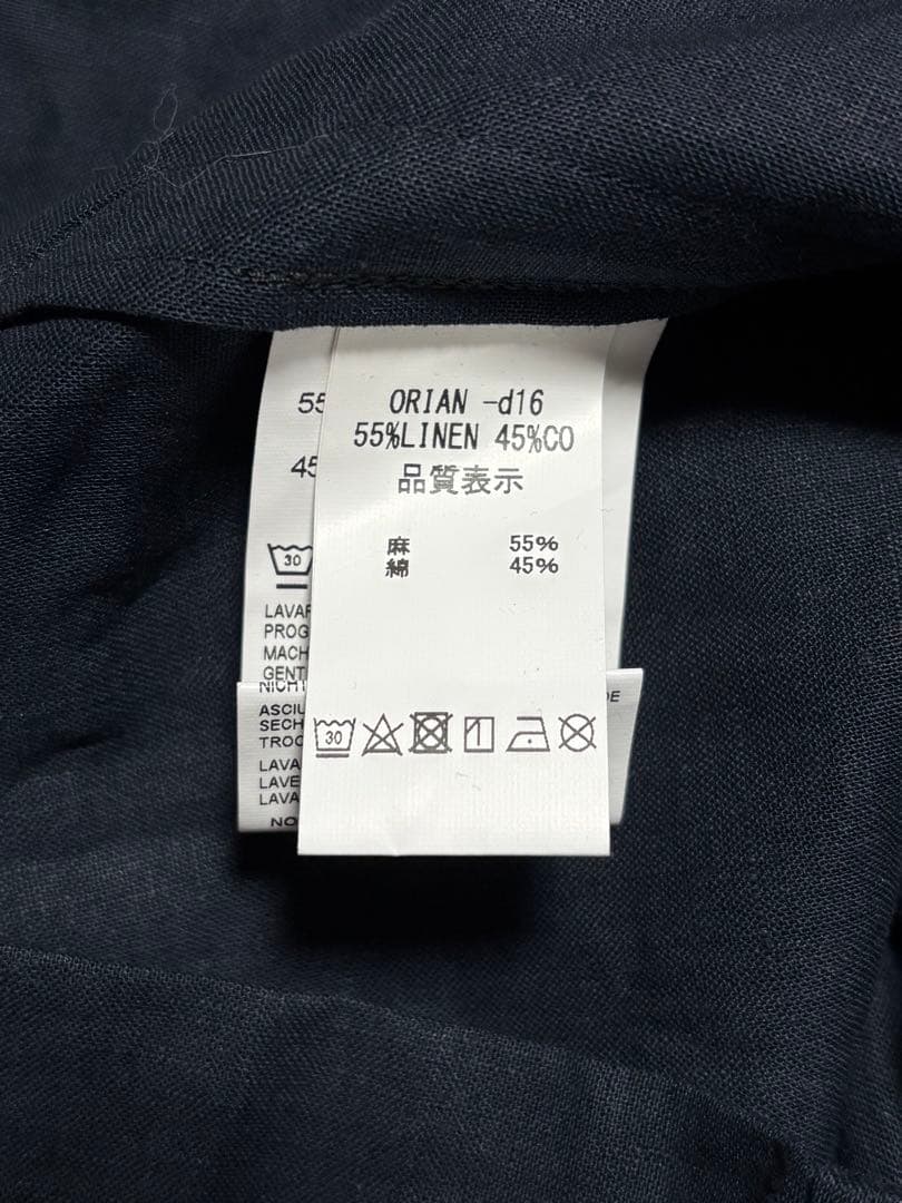 【新品タグ付】ORIAN LARMY リネンコットン サファリジャケット L 黒