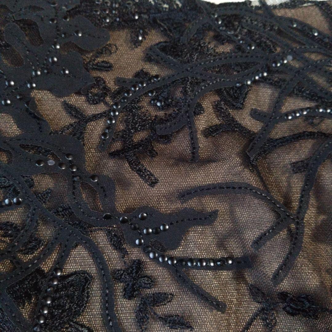 美品✨タダシショージ ワンピース　ブラック レース　刺繍　スタッズ　プリーツ