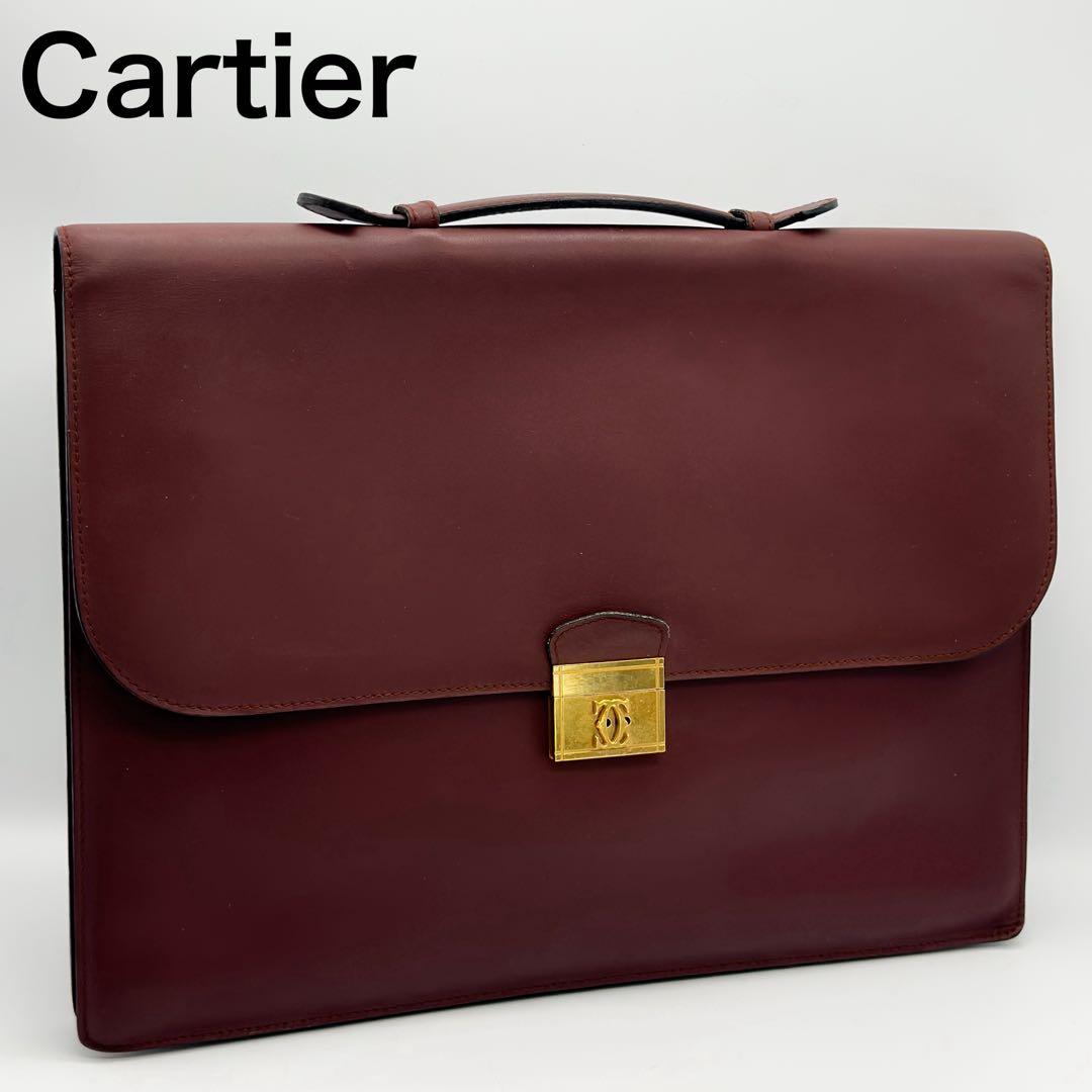 【仕様わずか】カルティエ マストライン ブリーフケース ビジネスバッグ レザー
