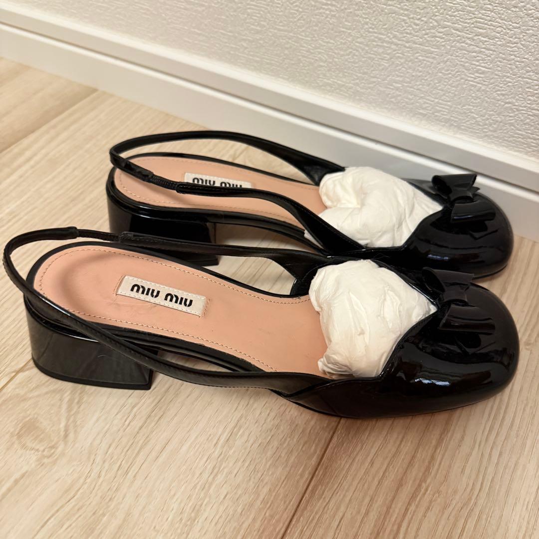 miu miu ブラックリボンサンダル 37