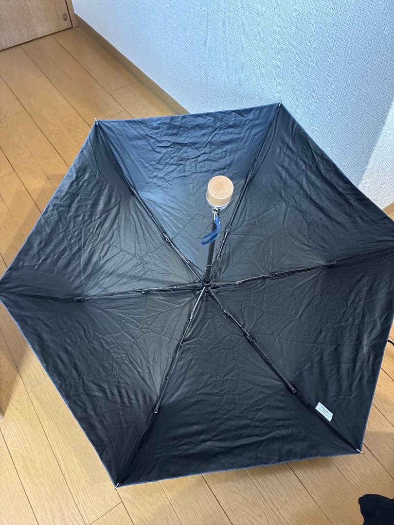 【美品】COKAGE+木手元50cm3段折りたたみ日傘 デニムブルー