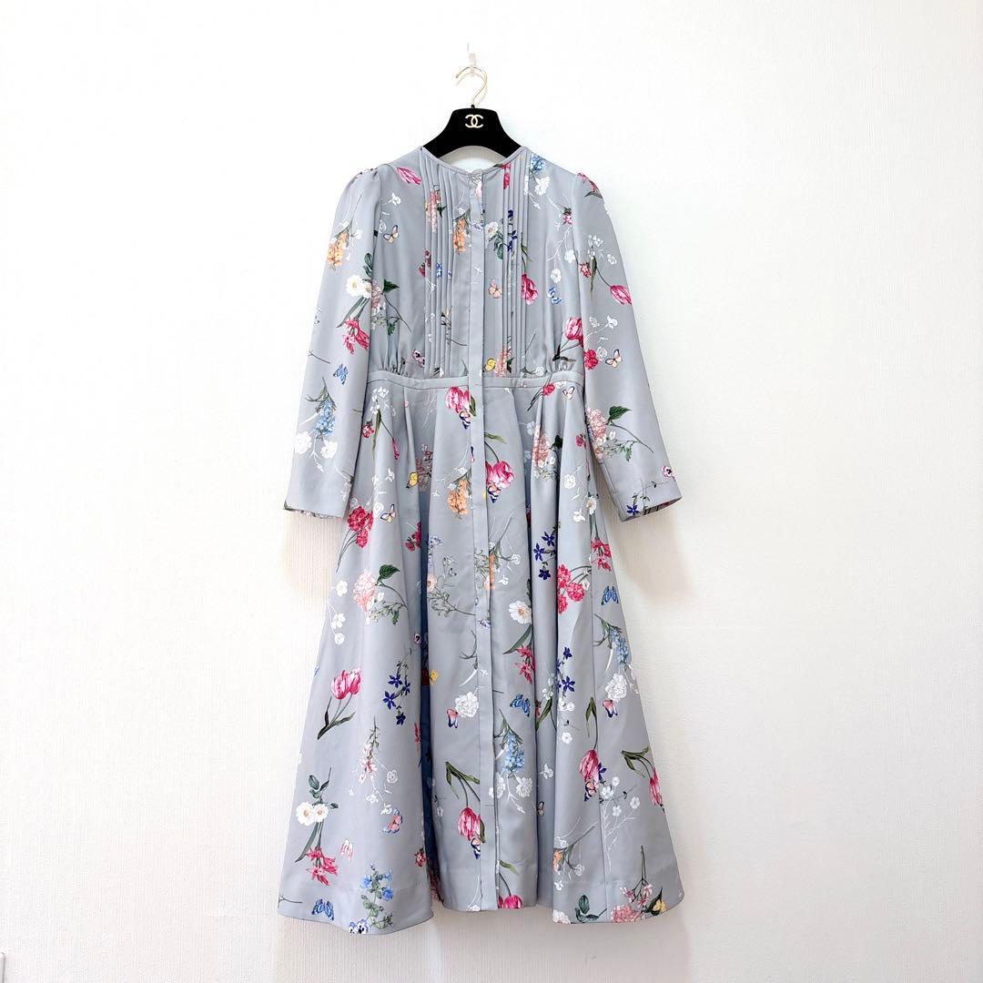 【Chesty】ガーデンプリントシャツワンピース（グレー）【定価25,850円】