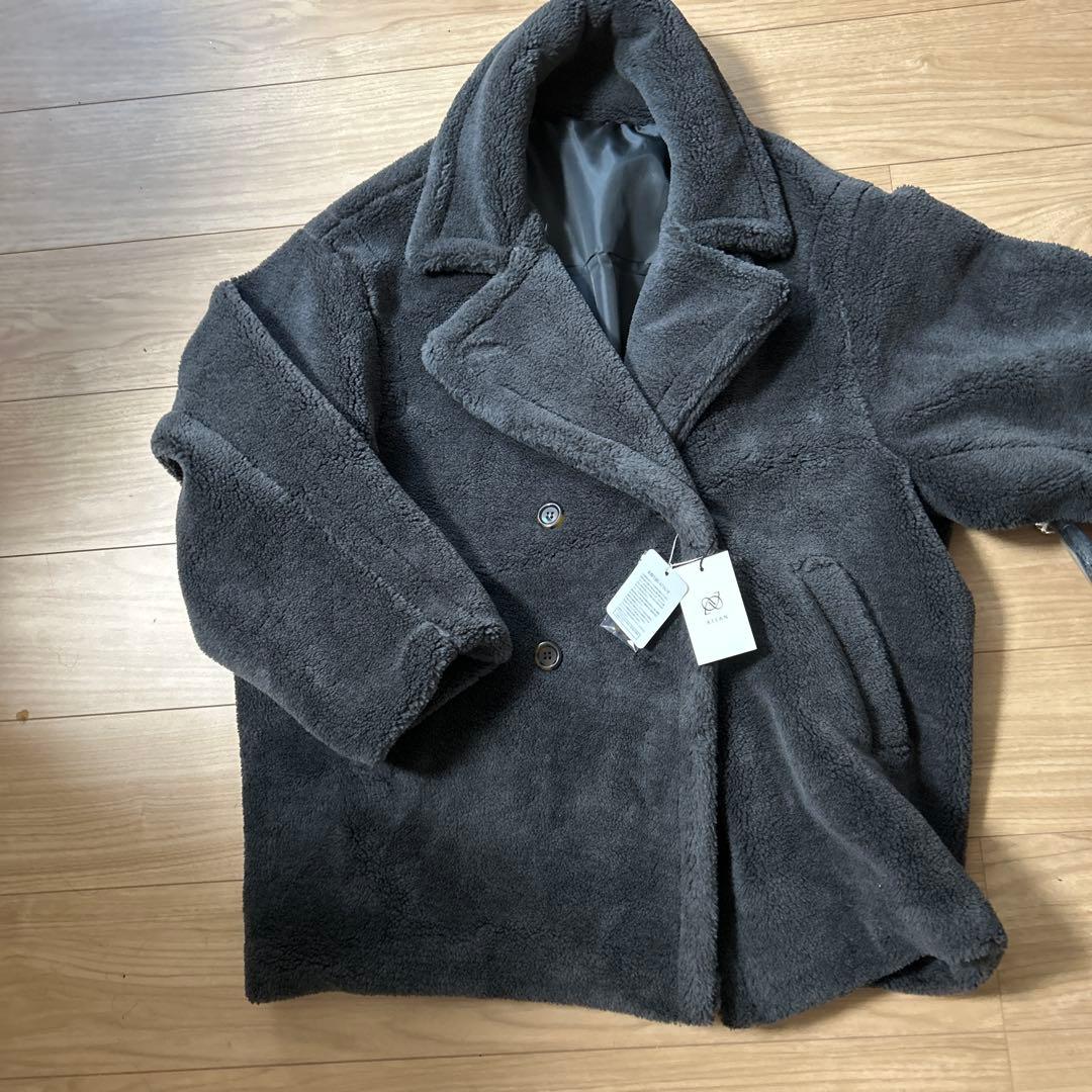 AIJAN グレー ダブルブレストジャケット