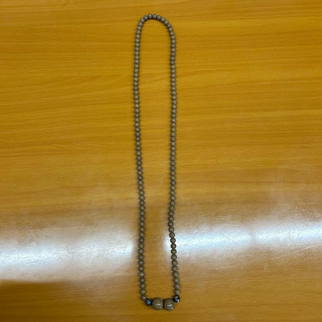 【貴重】北投石　ネックレス　ブラウン　玉川温泉