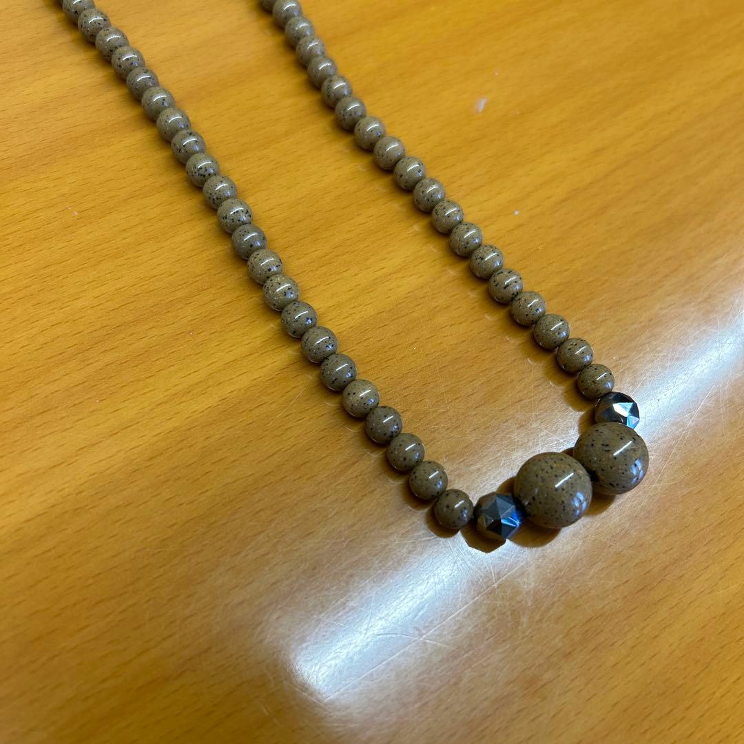 【貴重】北投石　ネックレス　ブラウン　玉川温泉