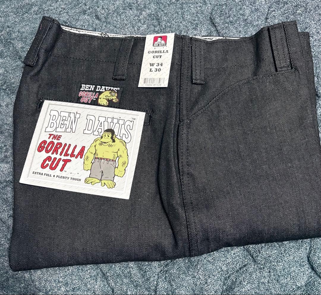 BEN DAVIS ゴリラカット ブラックデニム 新品未使用　W34