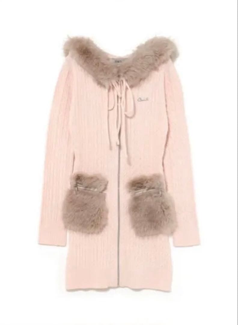 ケーブルニットワンピース