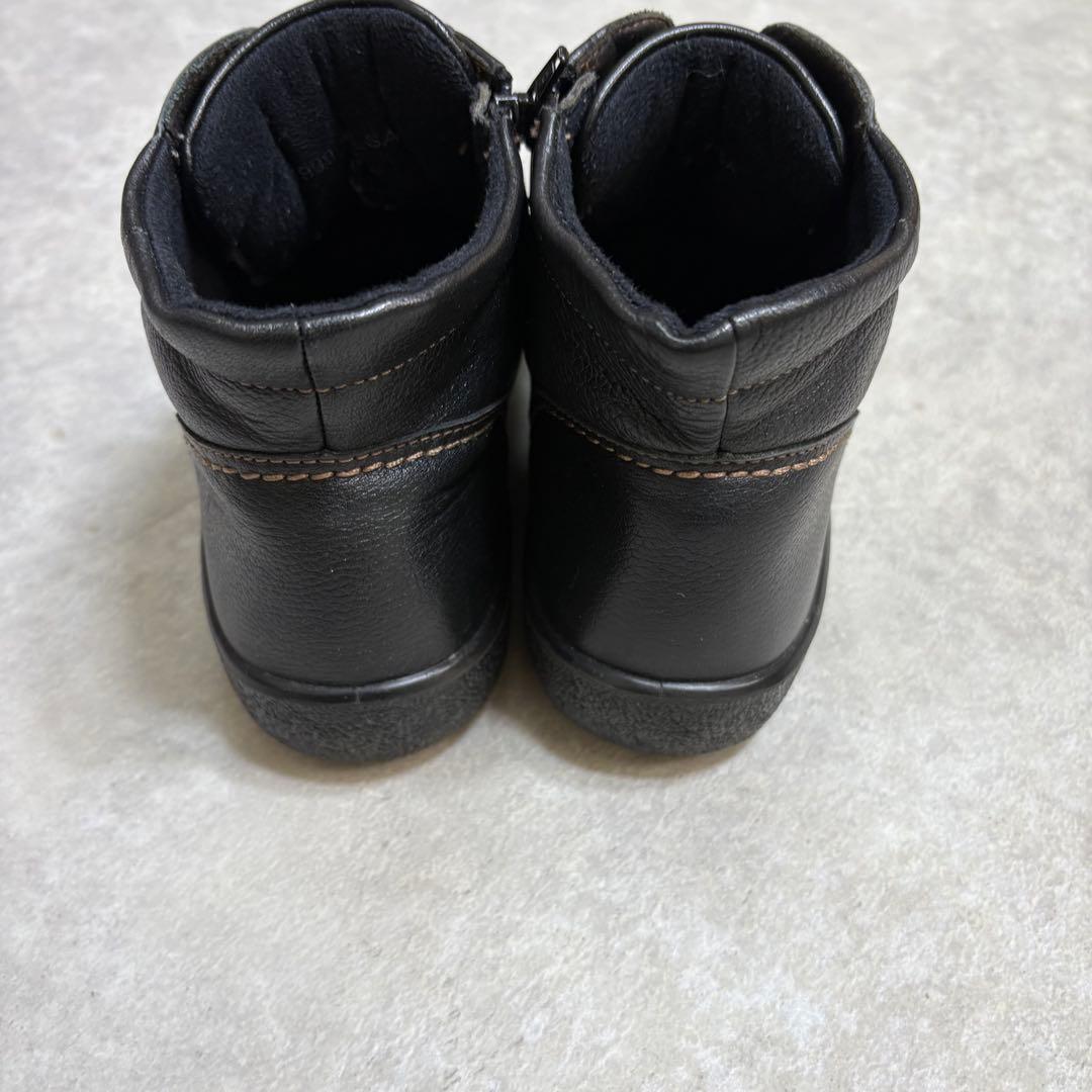 冬底　アキレスソルボ ショートブーツ サイドジップ 幅広　牛革23cm 滑り止め