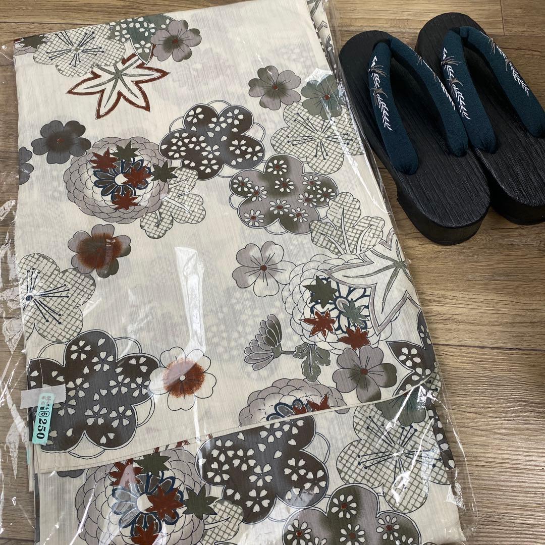 浴衣・緑帯・下駄3点セット utataneウタタネ