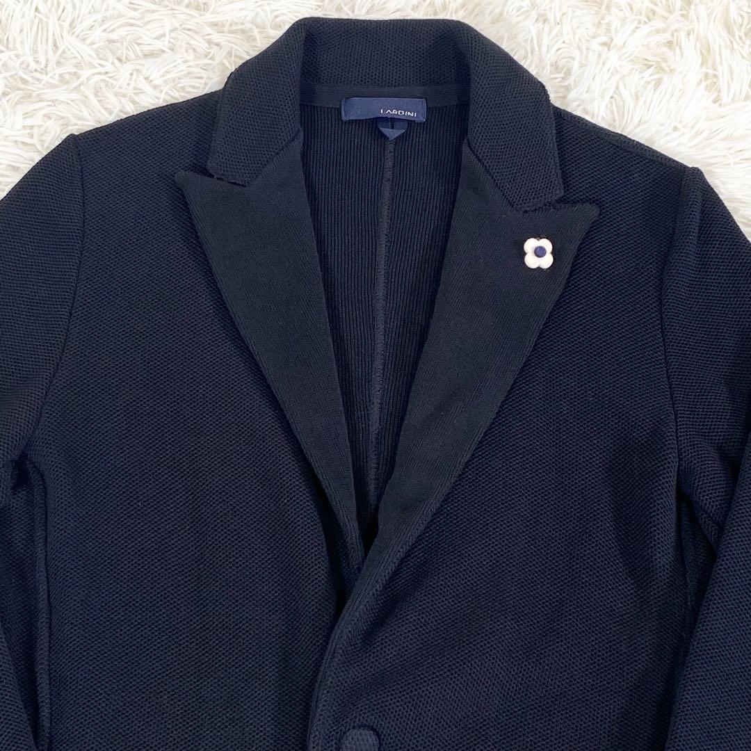 LARDINI ラルディーニ ニット　コットン　ジャケット　ブートニエール　黒