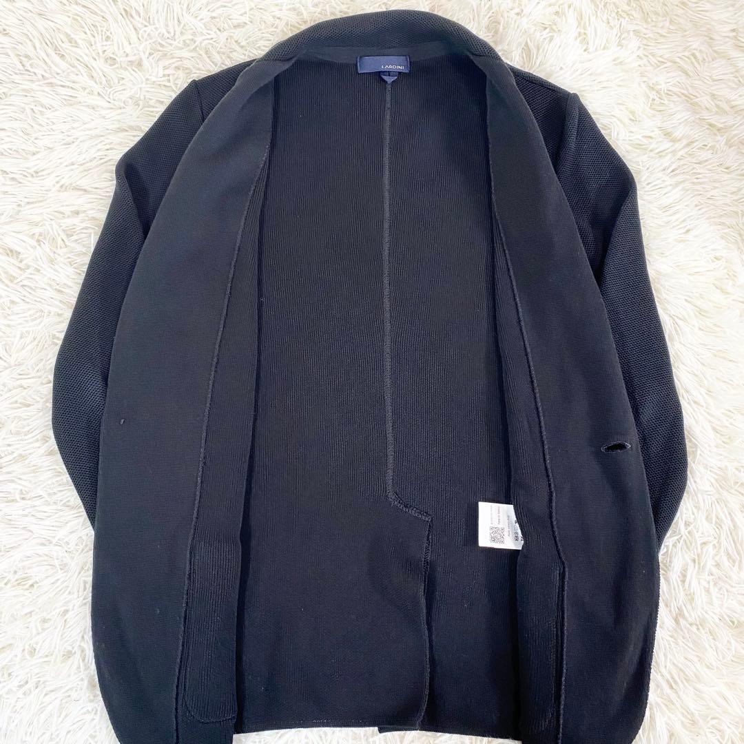 LARDINI ラルディーニ ニット　コットン　ジャケット　ブートニエール　黒