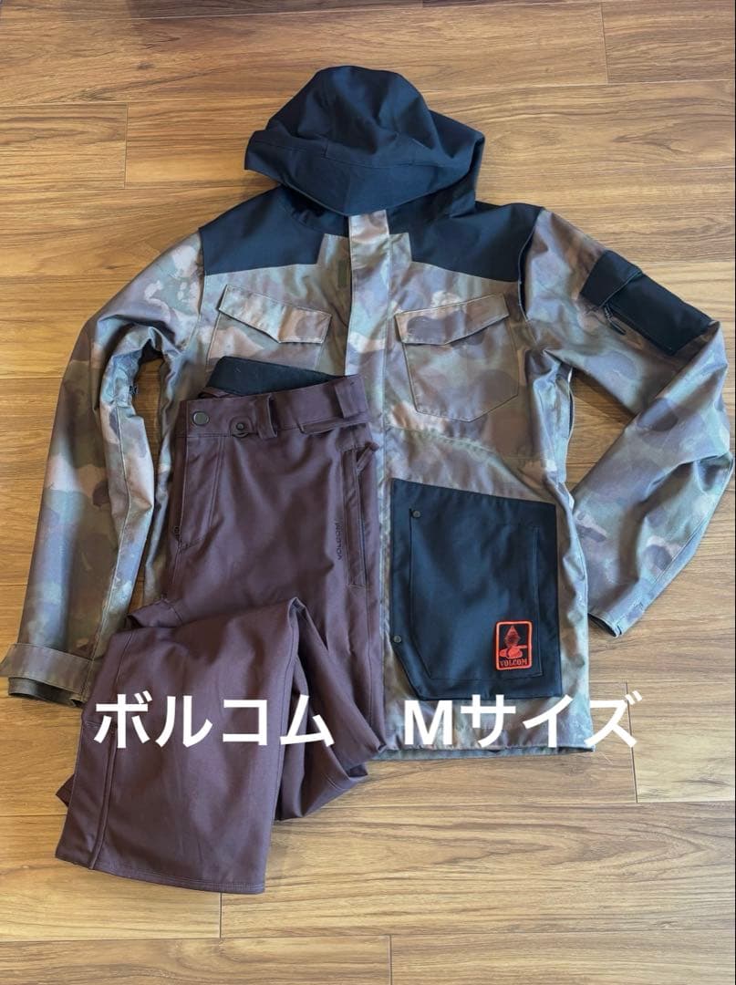 VOLCOM ボルコム スノボウェア 上下セット メンズM ZIPTECH 迷彩
