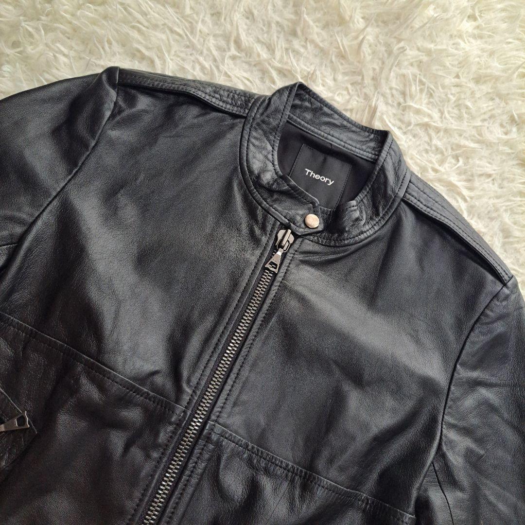 【極美品】【Theory】現行タグ　ラムレザーシングルライダースレザージャケット