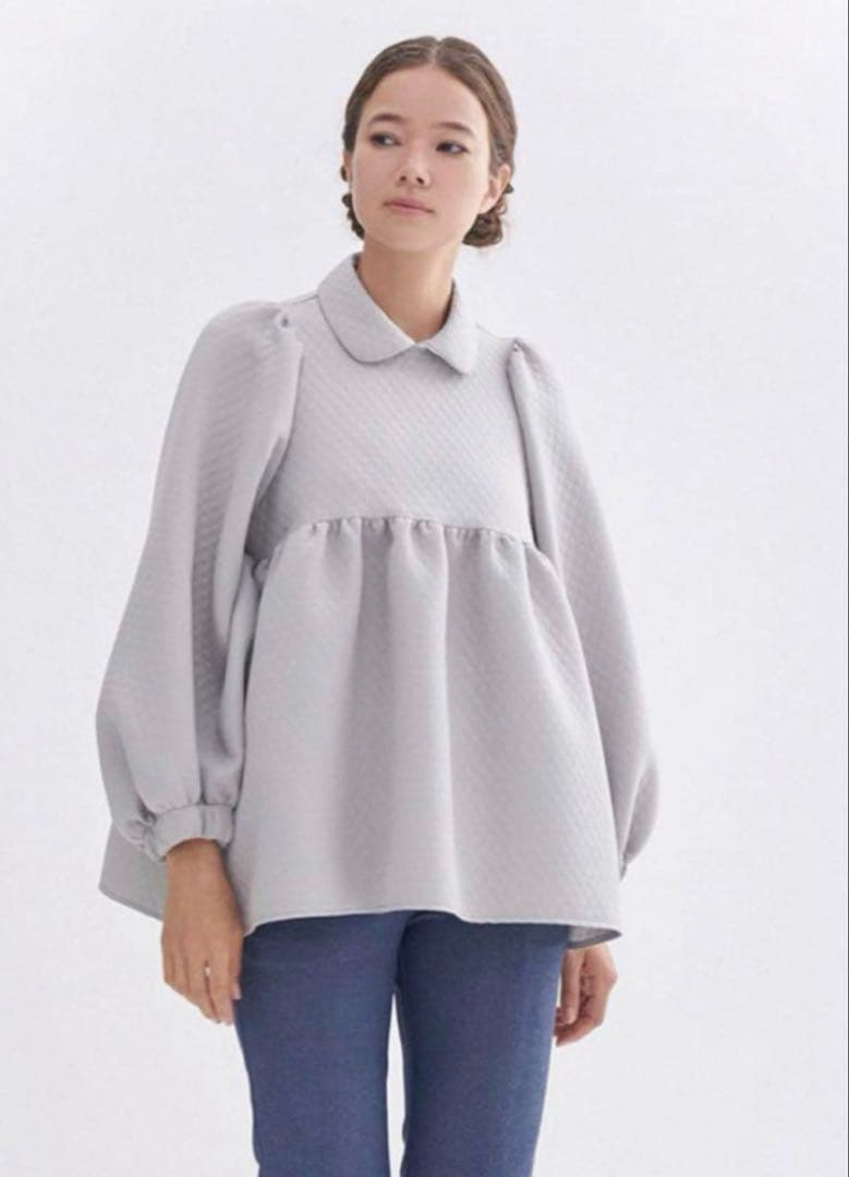 【美品】yori ヨリ キルトライクボリュームブラウス