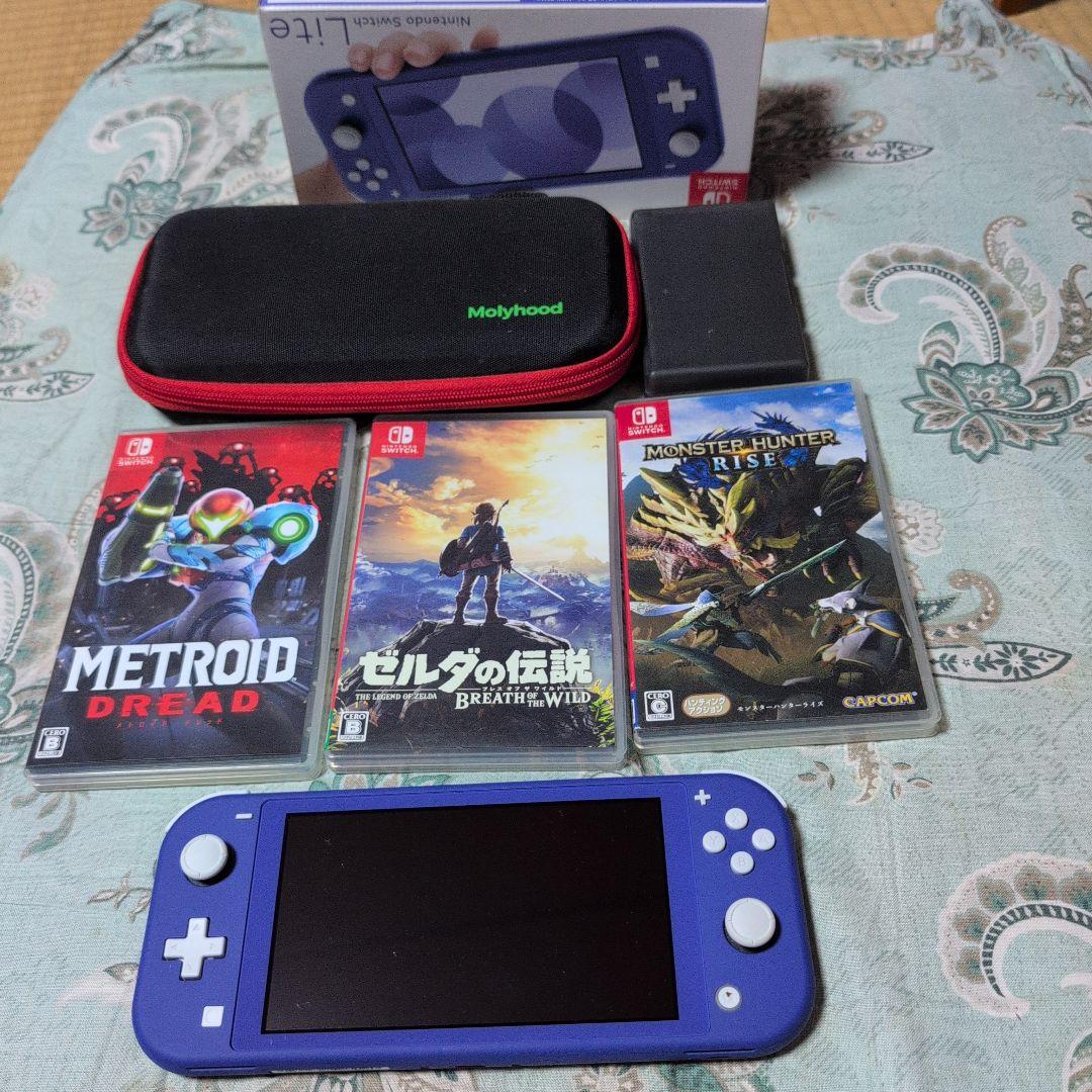Nintendo Switch Lite ブルー + ゲームソフト3本