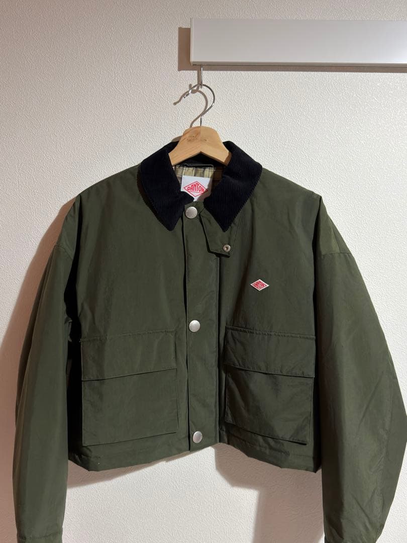 美品　DANTON ナイロンタフタショート　オリーブ ジャケット　36