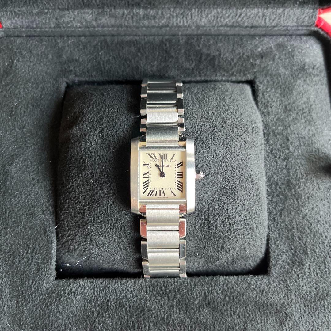 【美品】カルティエ タンク フランセーズ Cartier ステンレススチール 箱