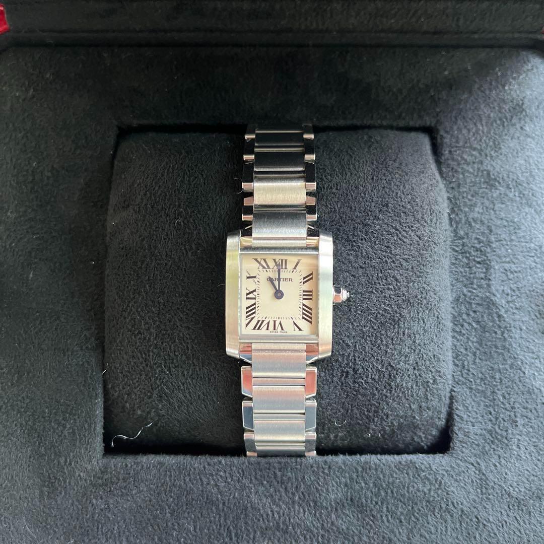 【美品】カルティエ タンク フランセーズ Cartier ステンレススチール 箱