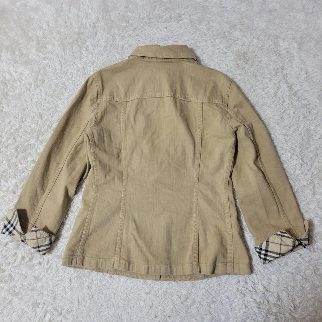 美品✨　バーバリーロンドン　デニムジャケット　ノバチェック　42　XL相当　ロゴ