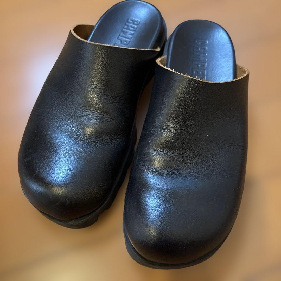 カンペール サボ サンダル 黒 本革 23.5 37