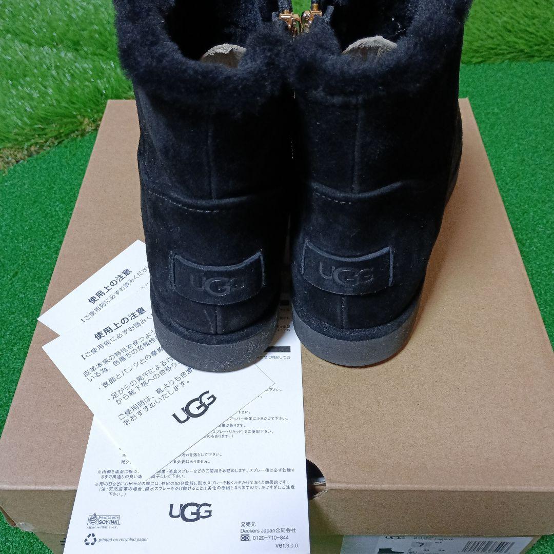 UGG ブラック ムートンブーツ ファスナー付き