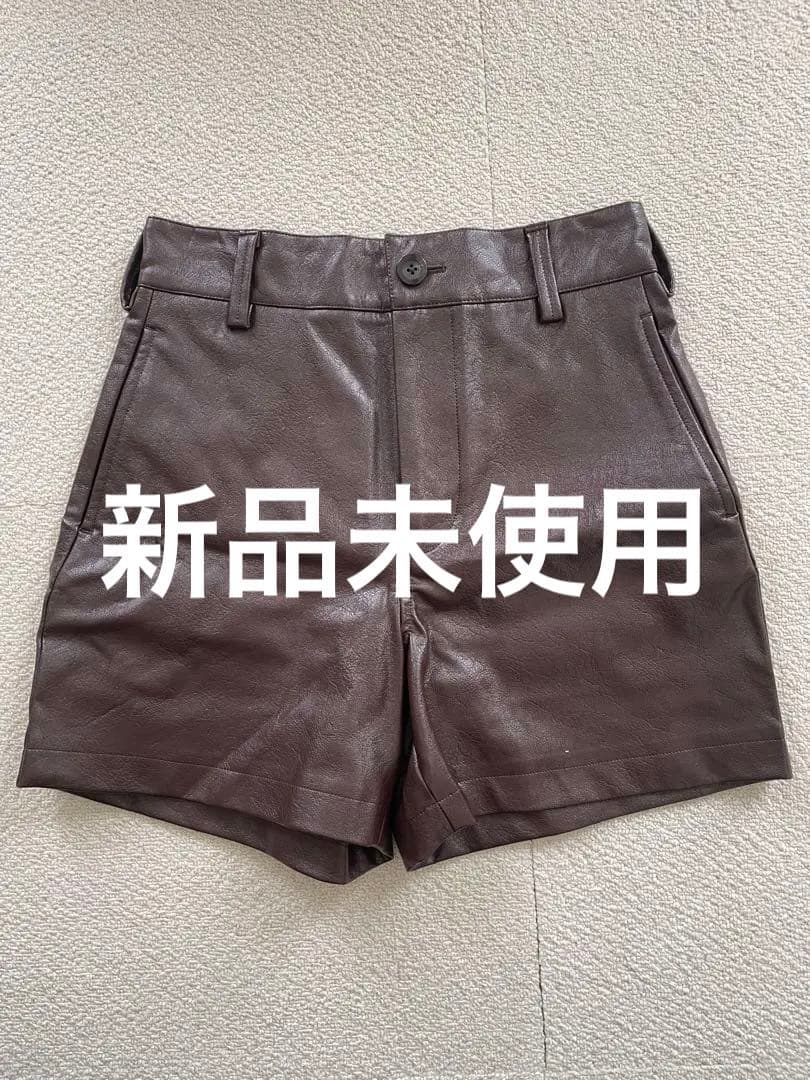 NKNIT ブラウン ショートパンツ 合成皮革