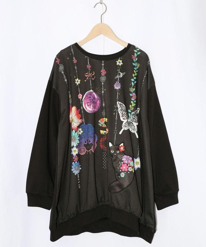 ScoLar 153764：スカラーガーランド柄裏毛チュニック