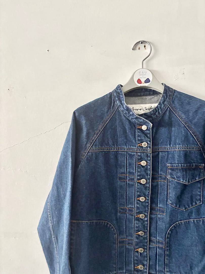美品】si-si-si comfort　スタンドカラーベーシックデニムジャケット