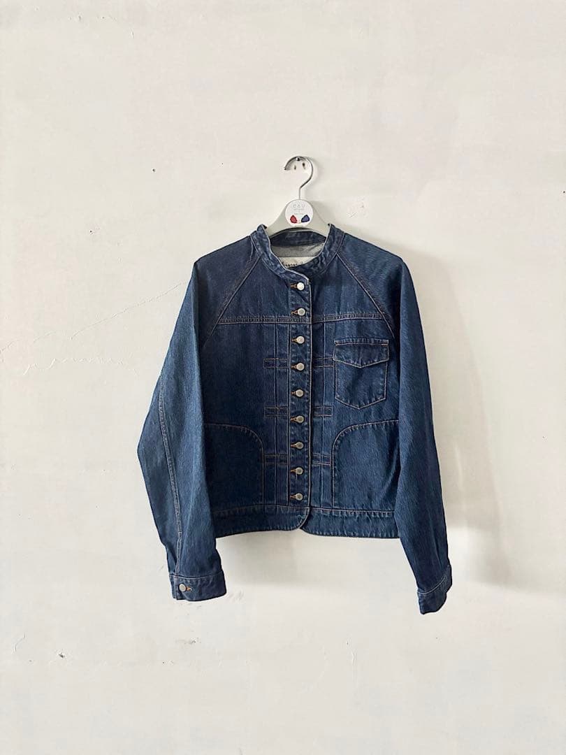 美品】si-si-si comfort　スタンドカラーベーシックデニムジャケット