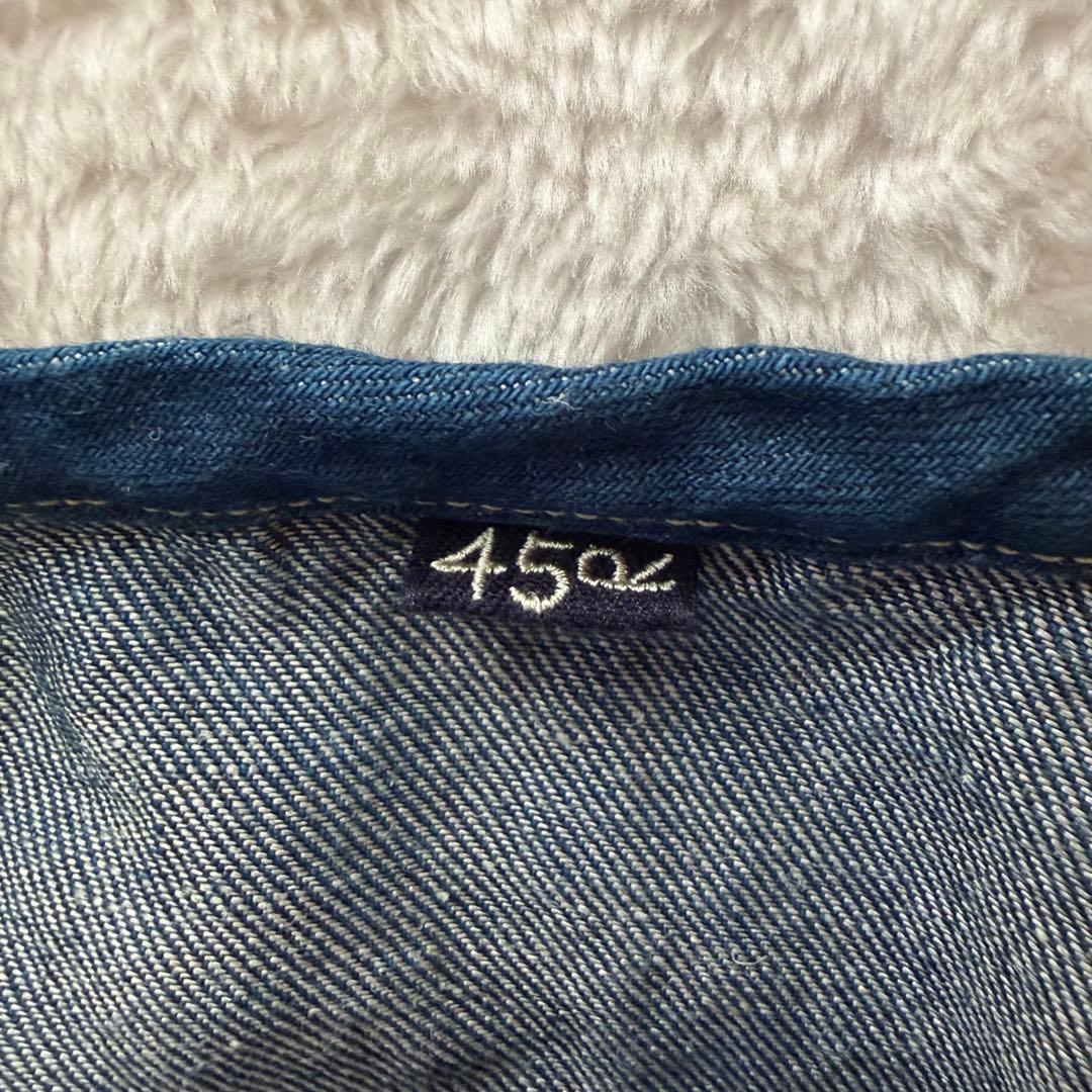 未使用級✨45R 綿麻小麦デニムのジャンパードレス（インディゴ）