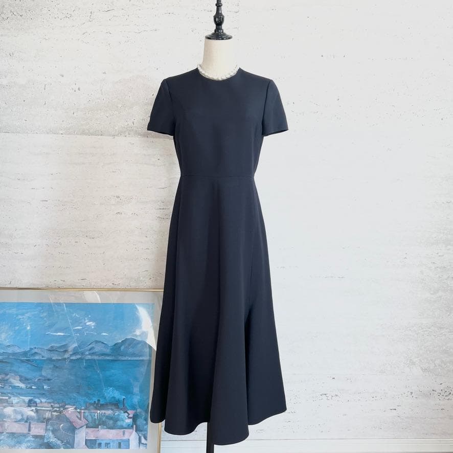 極美品★VALENTINO最高級ライン★シルクウール★フレア★ロングワンピース