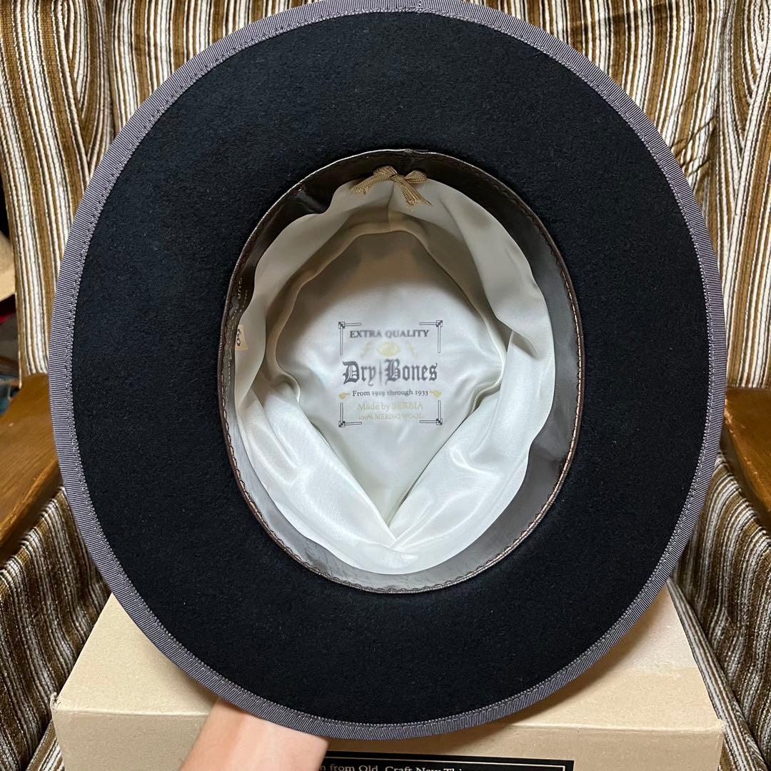 Dry Bones ウールフェルトハット 黒 ドライボーンズ