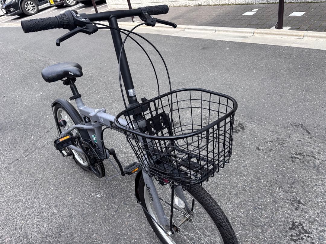 Jeep 折りたたみ自転車 グレー バスケット付き